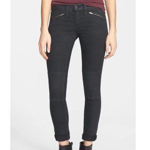Rag & Bone Ridley Moto Skinny Wax Black Jeans S25